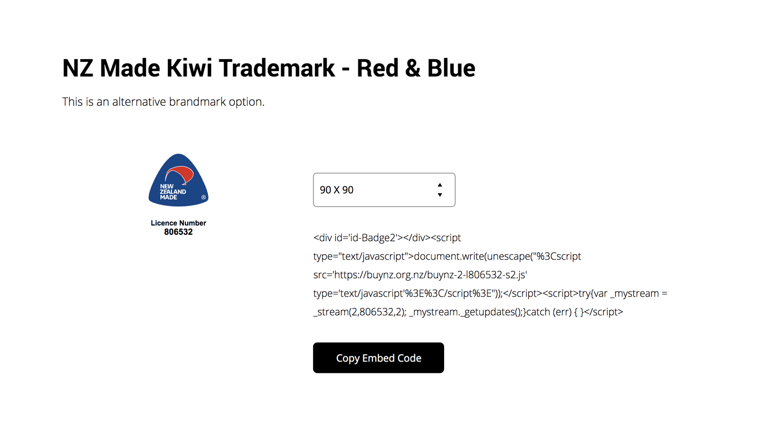 Buy NZ Widget - Blue & Red Logo