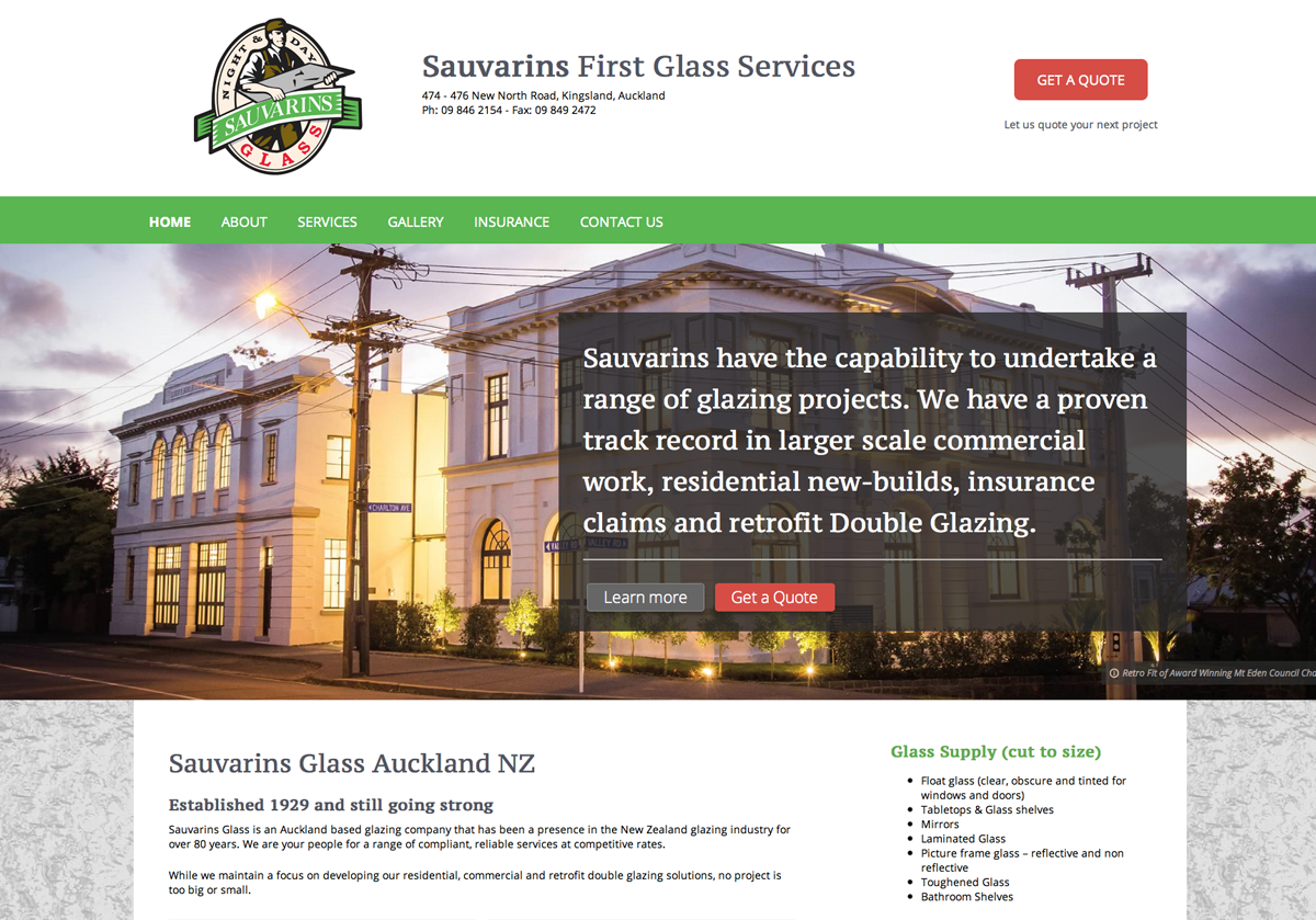 Sauvarins Glass Homepage