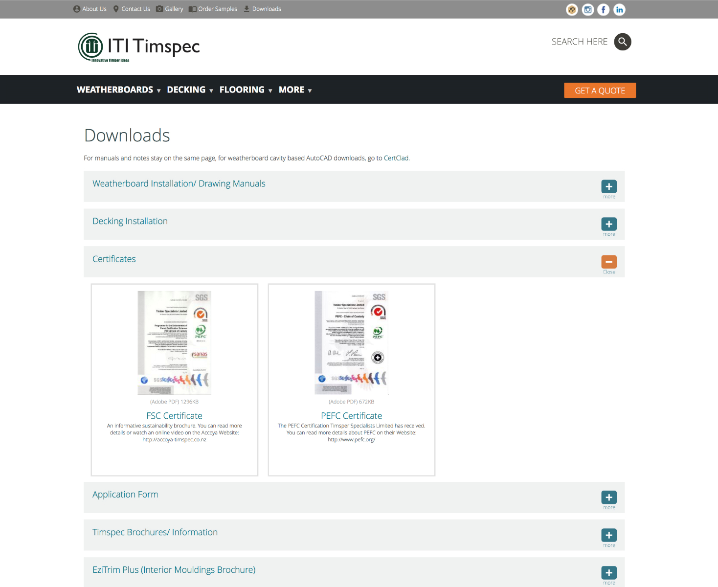ITI Timspec Downloads