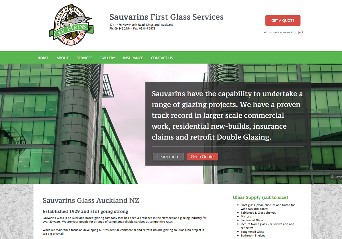 Sauvarins Glass Homepage 